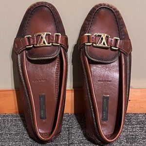 beautiful ombre leather and zipper accent Louis Vuitton Loafers